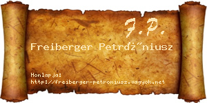 Freiberger Petróniusz névjegykártya